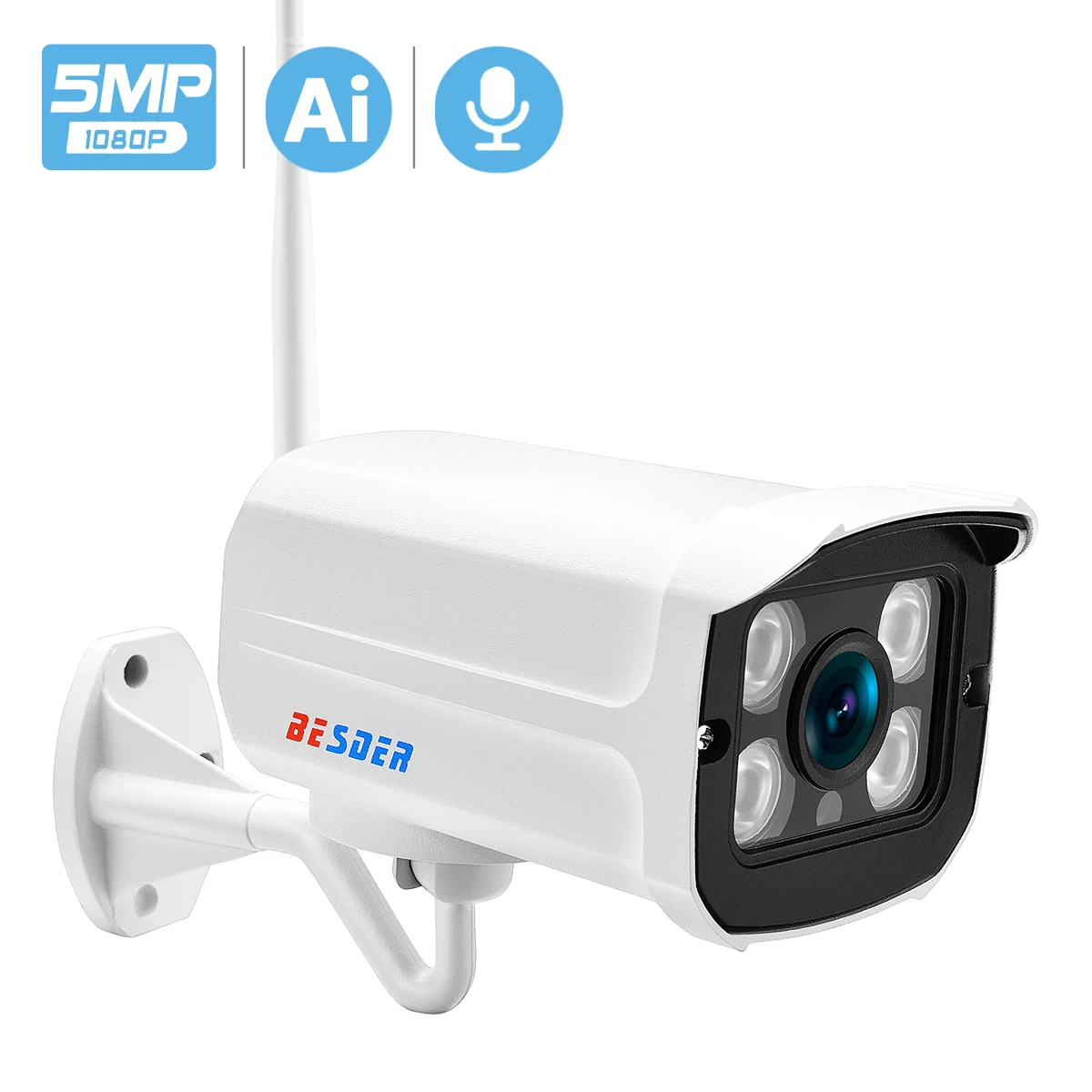 BESDER 5MP 3MP HD Audio Wifi IP Camera 1080P HD Video Surveillance IR Night Vision CCTV Security IP Camera TF Card Cloud Storage