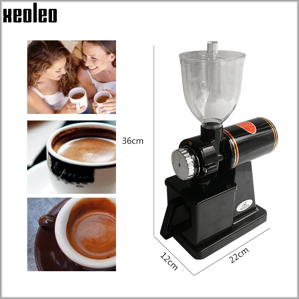 Xeoleo Electric Coffee Grinder 600N Coffee Mill Machine Coffee Bean Grinder Machine Flat Burrs Grinding Machine 100W Red/Black