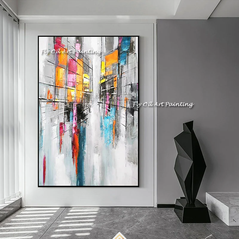 

large size colorful abstract landscape canvas Oil Paintings wall handmade painting Abstract Painting art picture Living Room