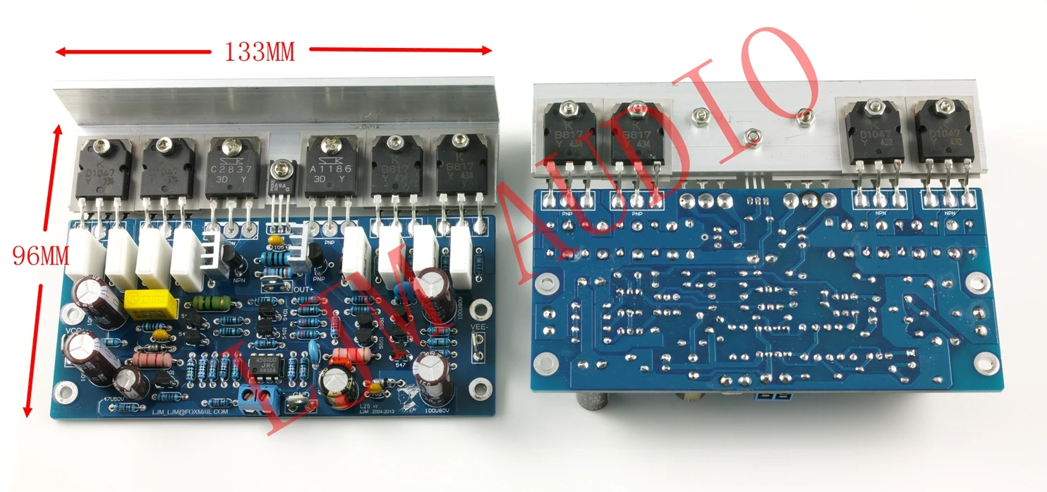 1 Pair L25 250W 8R Pre/Post-level Combined Low Distortion High Driving Force Dual Channel Power Amplifier Board Angled aluminum