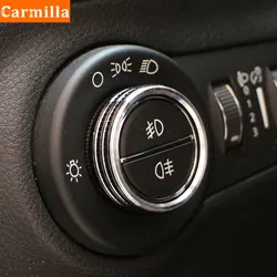 Carmilla Car Sticker for Jeep Compass 2017 - 2021 Renegade 2014 - 2021 Fog Lamps Adjustment Knob Cover Headlight Switch Trim