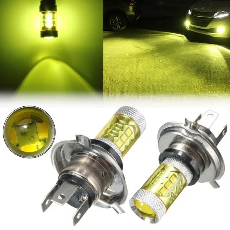 branco 9003 H4 LED Fog Light Samsung2323 Chip 80W 3000K YELLOW & 6000K White Driving For DRL Bulbs Lampada Faro