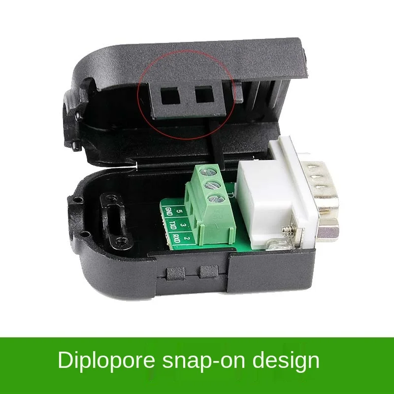 DB9 Welding-free 235 Connecting Male Plug Female Socket Buckle Shell Kit RS232 9 Pin Serial Port RS232 Interface D-Sub9 Adapter