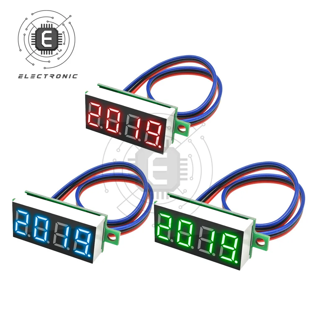 LCD Digital Display 0.36 Inch 3 Wire 4 Digits Voltmeter 0-100V Voltage Tester Measurement Instrument