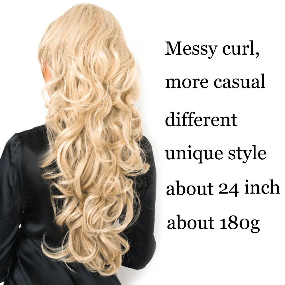 MERISI HAIR Synthetic Ponytail Extension Hair 24inch Claw Clip On Ponytail Hair Extension For Women Pony Tail Hair Hairpiece