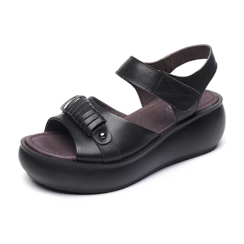 Xiuteng summer female sandals wear-resistant anti-slip Roman Shoes retro platform with thick bottom comfortable Wedge sandals