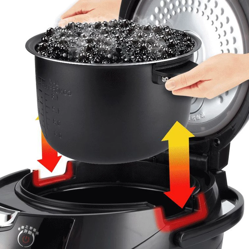 Milk tea shop electric pot tapioca Pearls balls cooker Boiling Sago/taro ball Cooking pot machine ntelligent Non-stick pan 5L