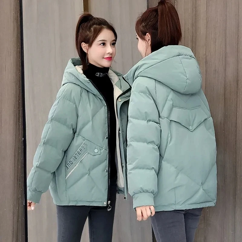 Women\'s Jackets 2022 New Women Parkas Winter Jacket Hooded Loose Cotton Padded Parka Female Casual Oversize Puffer Coat Outwear