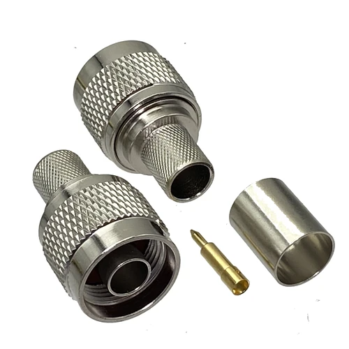 10 Uds conector N macho engarzado RG8 RG213 RG165 LMR400 7D-FB cable recto