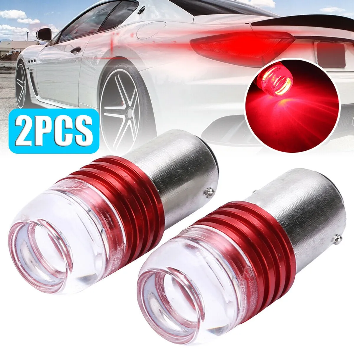 

2pcs Red Strobe Flashing Bulbs 1157 7528 2357 LED Car Tail Brake Bulb Auto Backup Reverse Lamp Turn Signal Light