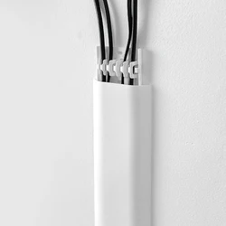 Wall Mount Self-adhesive Raceway wall Cord Duct Cover Cable Duct Ties Fixer Fastener Holder Cable organizer Storage clip White