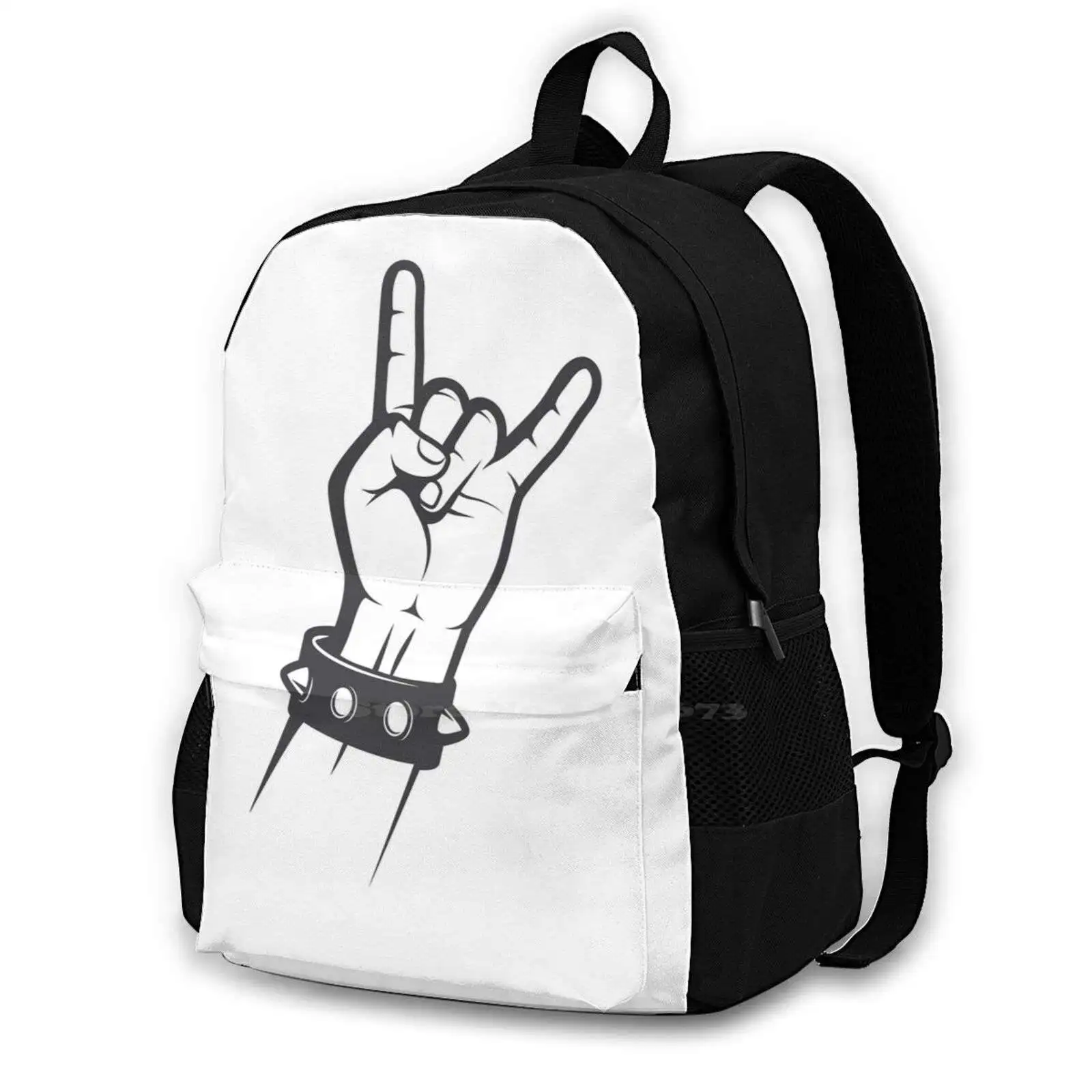 Rock On Hand New Arrivals Unisex Bags Casual Bag Backpack On Hand Sign Drawing Hand Hands Hand Drum Beat Hand Drum Rhythm Hand