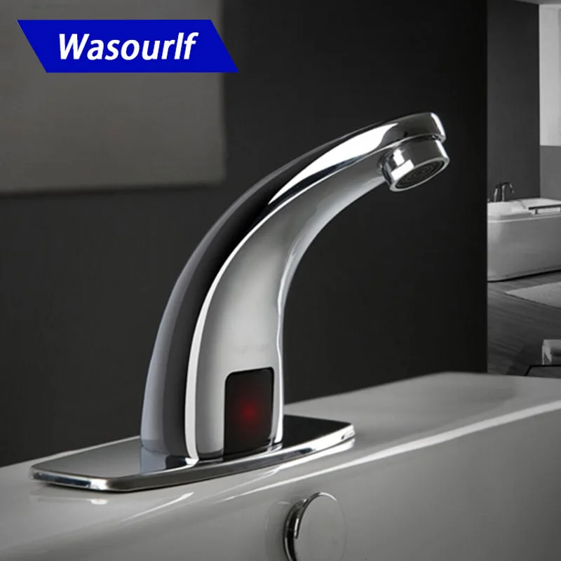 WASOURLF Induction Automatic Faucet Brass Basin Tap Faucet Water Saving Copper Chrome Plated Contactless Washing Hand