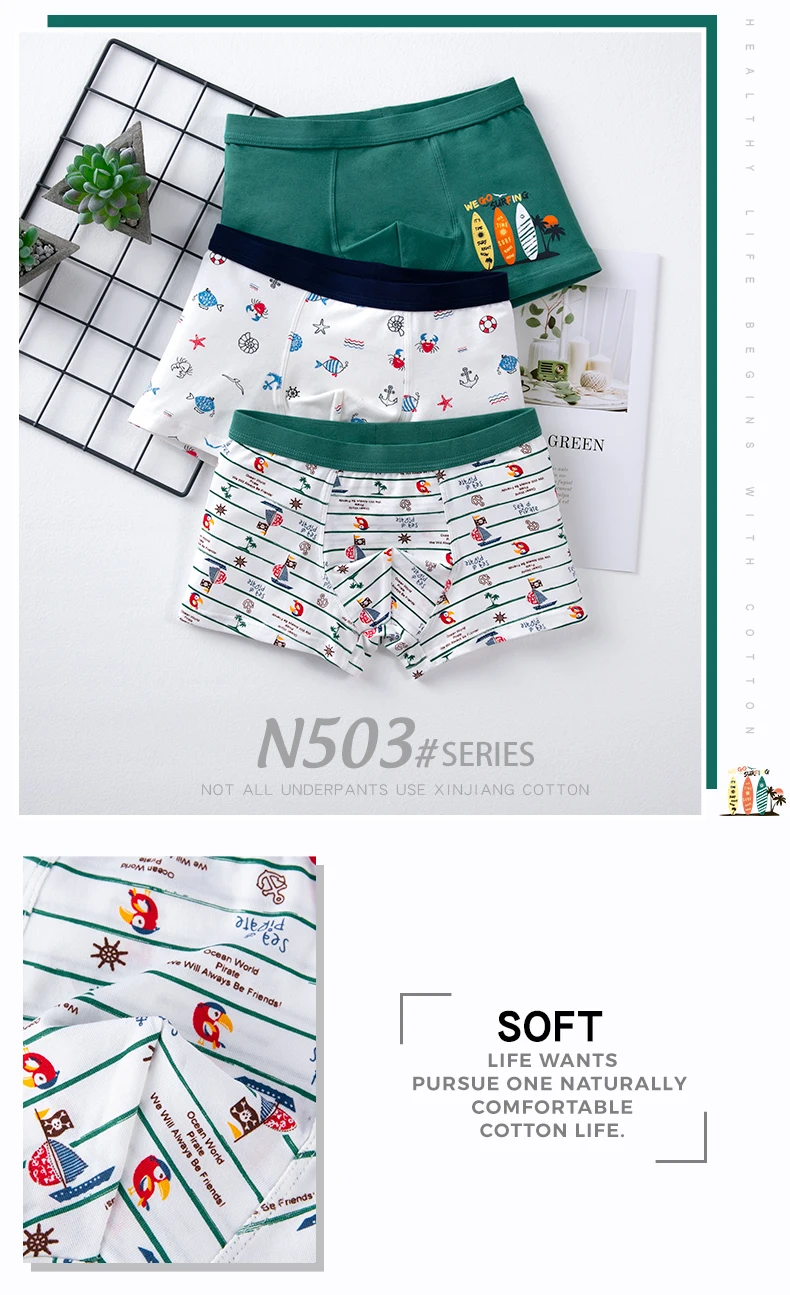 3Pcs Hohe Qualität Jungen Unterwäsche Cartoon Bären Shorts Weiche Baumwolle Unterhose Kinder Teenager Gestreiften Höschen Für Kinder 4-15Y – Detail 18