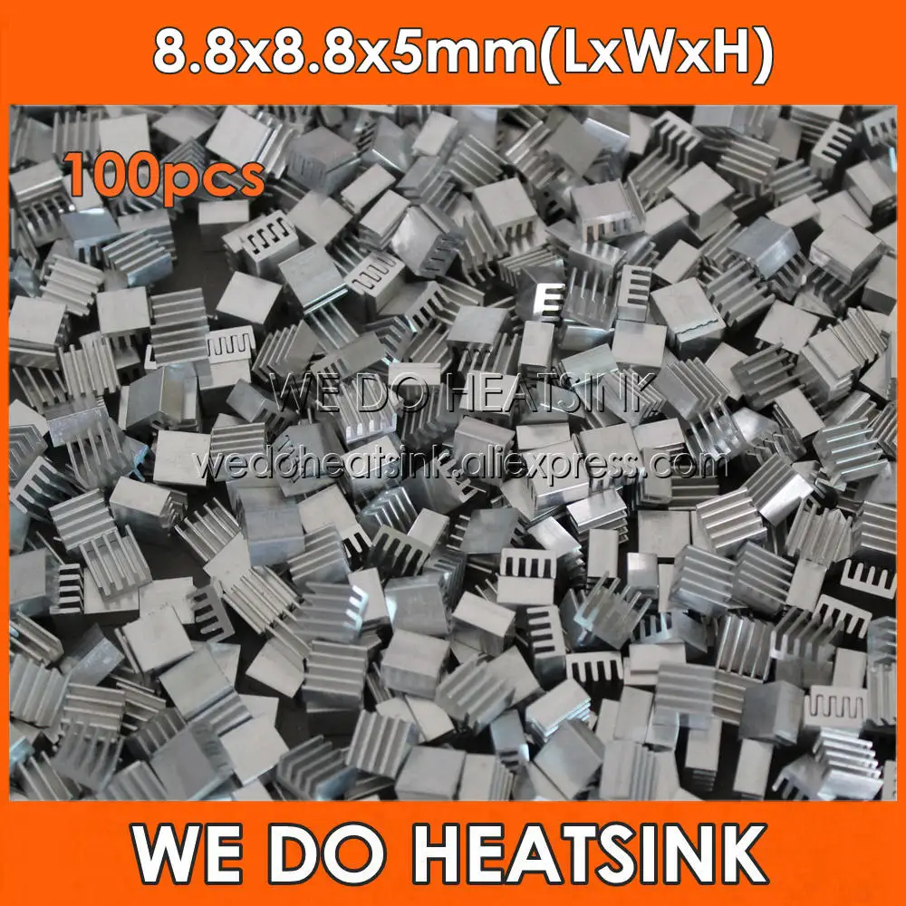 

WE DO HEATSINK 100pcs 8.8x8.8x5mm Ram Heatsink Aluminium Chipset Aluminum Heat Sink Fans & Cooling For Sale