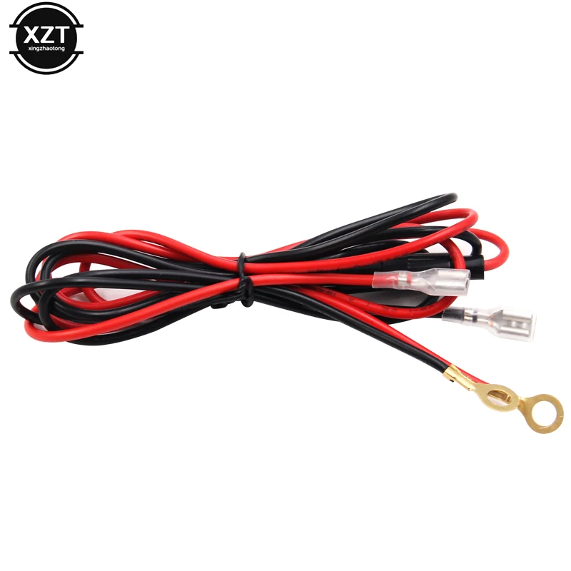 2PCS 100cm Car Cigarette Socket Connecting Line Black+Red With Protective Tube Hot Sale