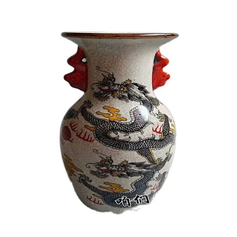 

Chinese Old Porcelain Coloured Drawing Double Ear Vase