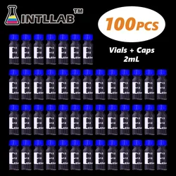 INTLLAB Chrompilot Vial Garrafa, 2ml, 9mm Tampa, Septa Automatic Parse Sample, Escala, 100 pcs