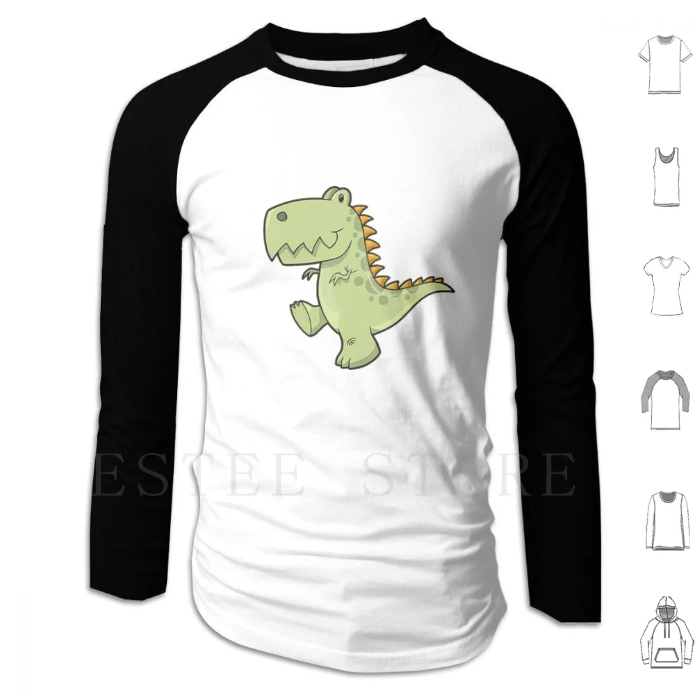 ¿Quién puede resistir un feliz dinosaurio? Sudadera con capucha de manga larga Dino Dinosaur Kids Fun T Rex Happy