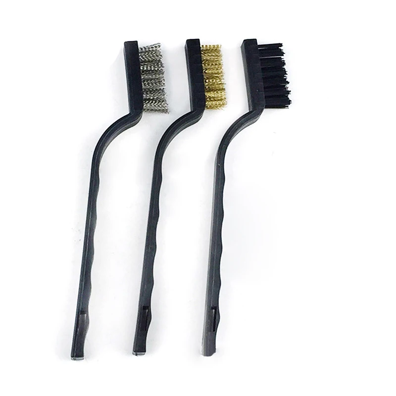 Stainless Steel Copper Wire Brush Tooth Brushes Rust Scrub Remove Wire Brush Set Steel Metal Brass Nylon Cleaning Tools