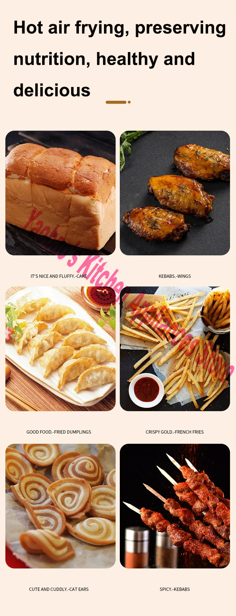 Freidora de aire de 20L, horno eléctrico doméstico tipo horno para freír al aire, horno eléctrico comercial inteligente todo en uno, 1500W, 220V