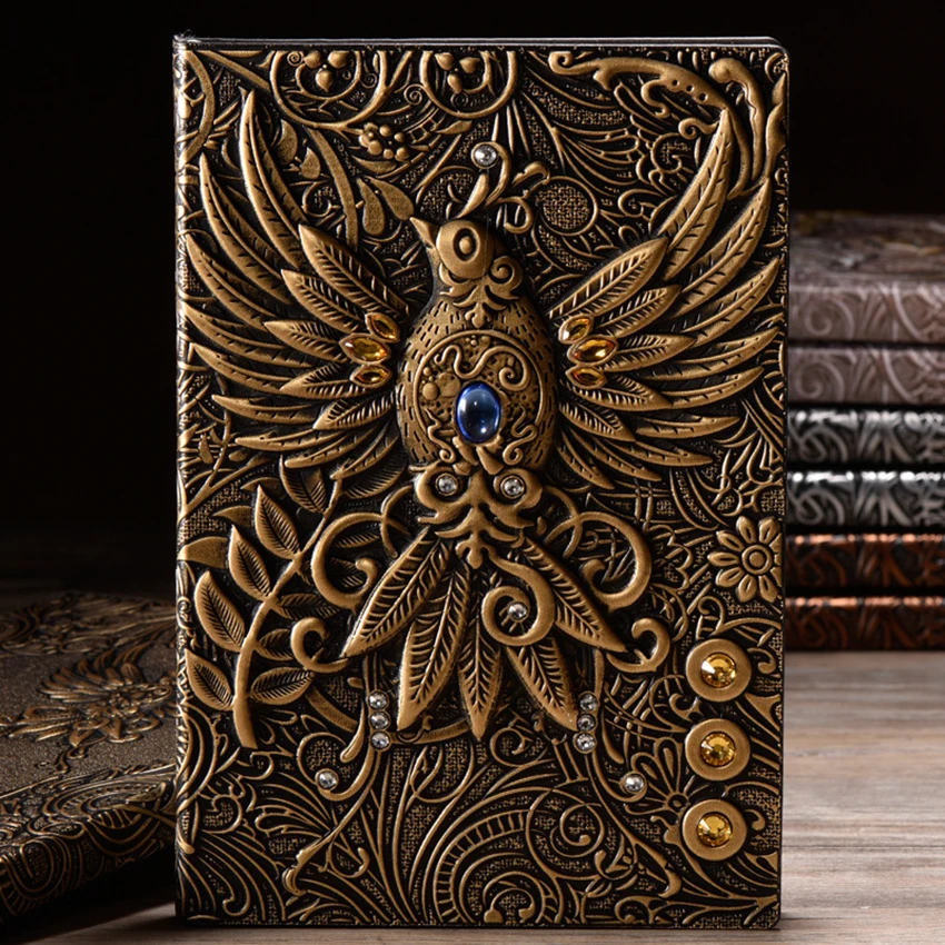 Fashion Vintage Embossed Leather Printing Travel Diary Notebook Travel Journal A5-Note Book 1pcs