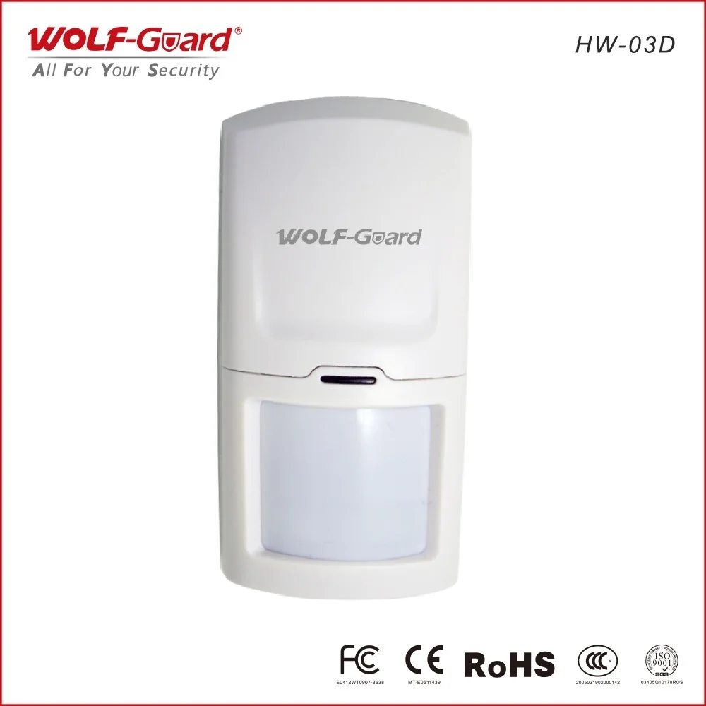 Wireless PIR Infrared Detector, Home and Business PIR Detector with Delicate and Modern Design For Burglar Alarm System