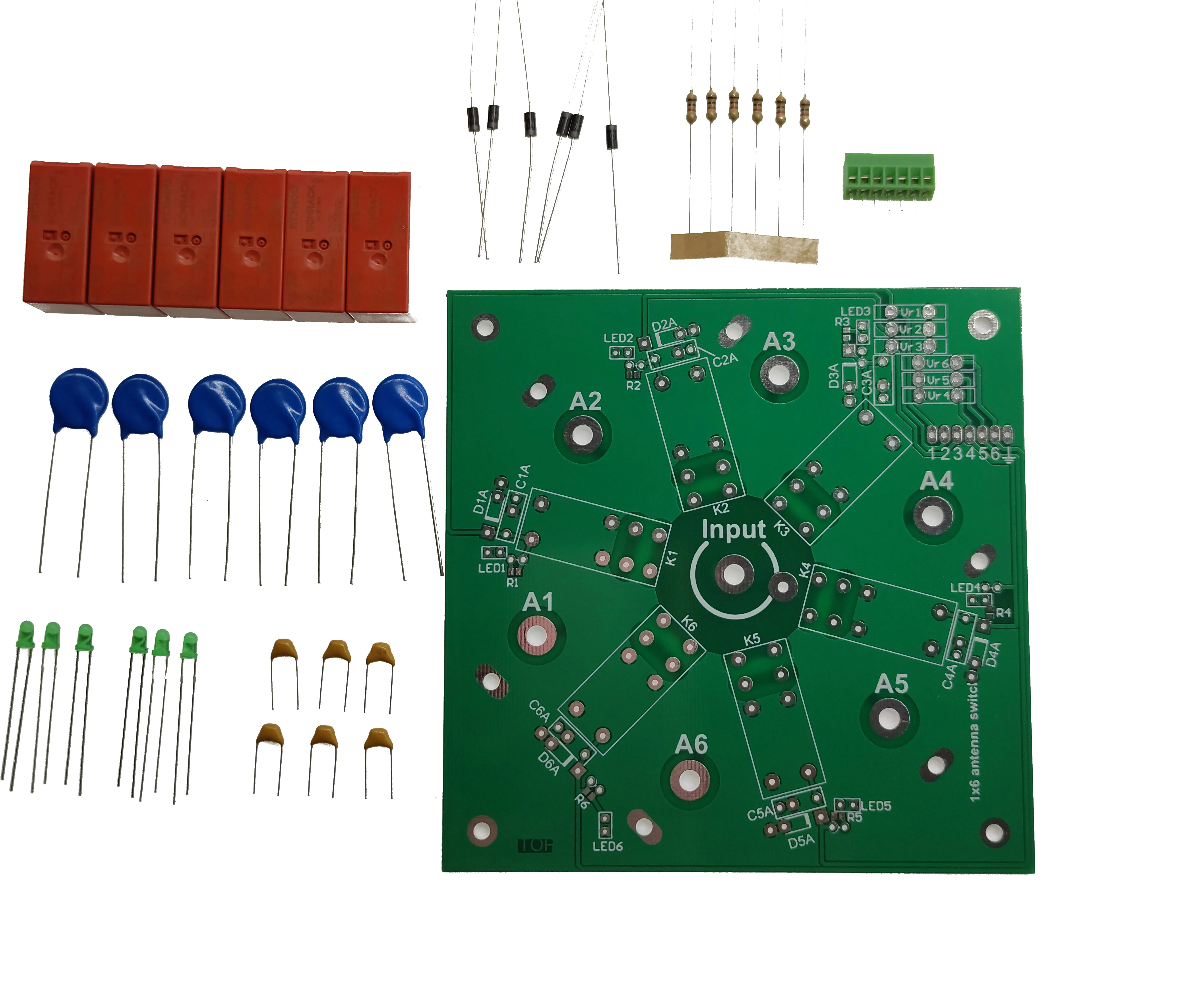 6-way DIY Kit 6:1 Coax Remote Antenna Switch SO-239 1.8MHz--60MHz