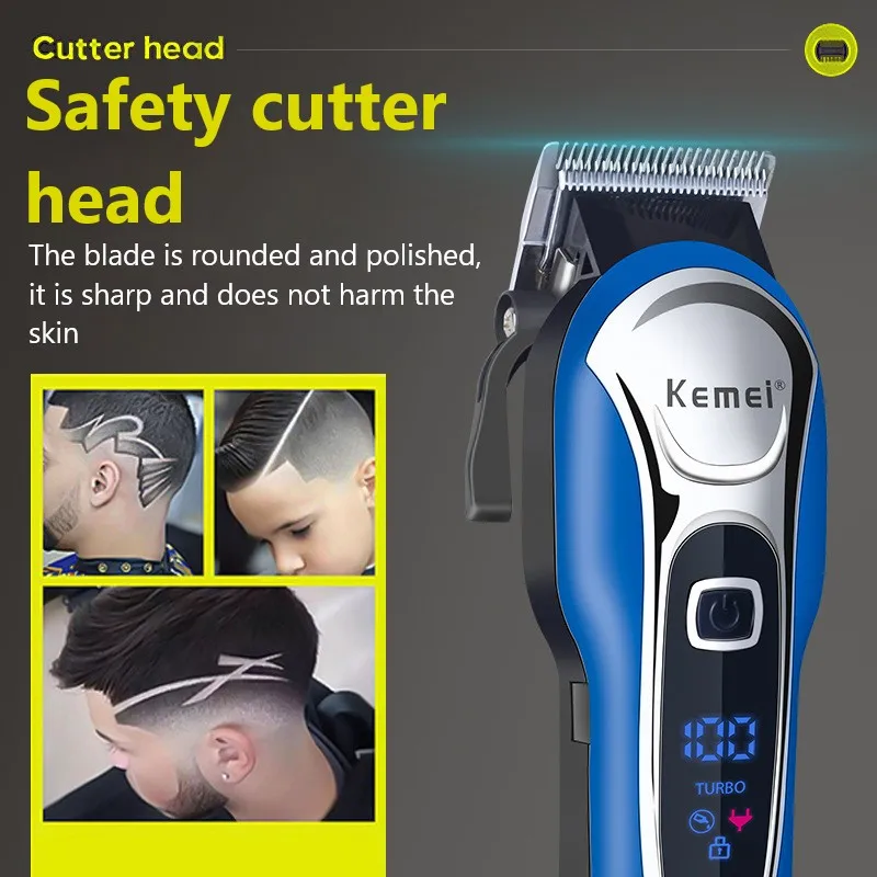 Kemei barber hair clipper professional hair trimmer for men electric beard cutter hair cutting machine hair cut cordless corded