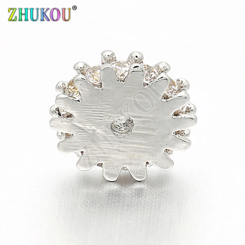 8mm Supplies for Cubic Zirconia Spacer Stopper Beads for DIY Jewelry Findings Making, Hole:1mm, Model: VZ130