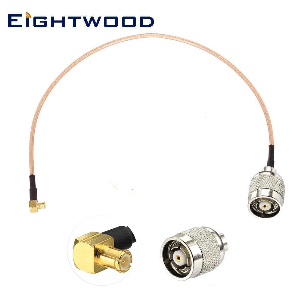 Eightwood Pigtail RF RG316 Coaxial Cable 15cm Reverse RP-TNC Jack Male to MCX Plug Male Connector Right Angle Customizable