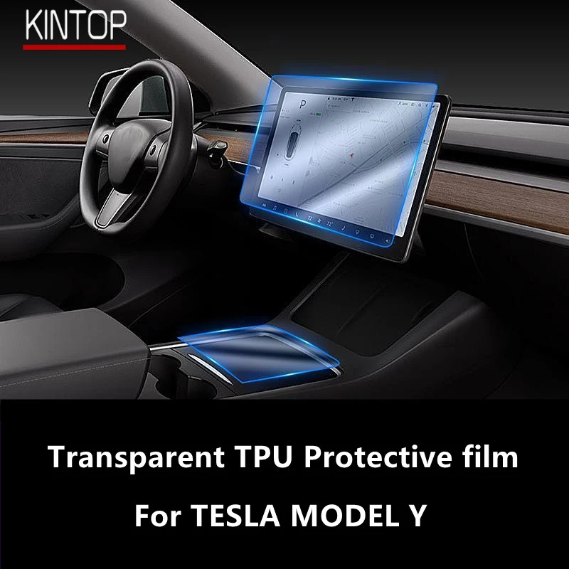 

For TESLA MODEL Y Car Interior Center Console Transparent TPU Protective Film Anti-scratch Repair Film Accessories Refit