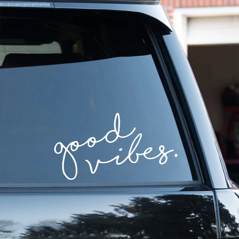 Good Vibes Die-Cut Vinyl Decal Car Sticker Waterproof Auto Decors on Car Body Bumper Rear Window Laptop Choose Size #S60195