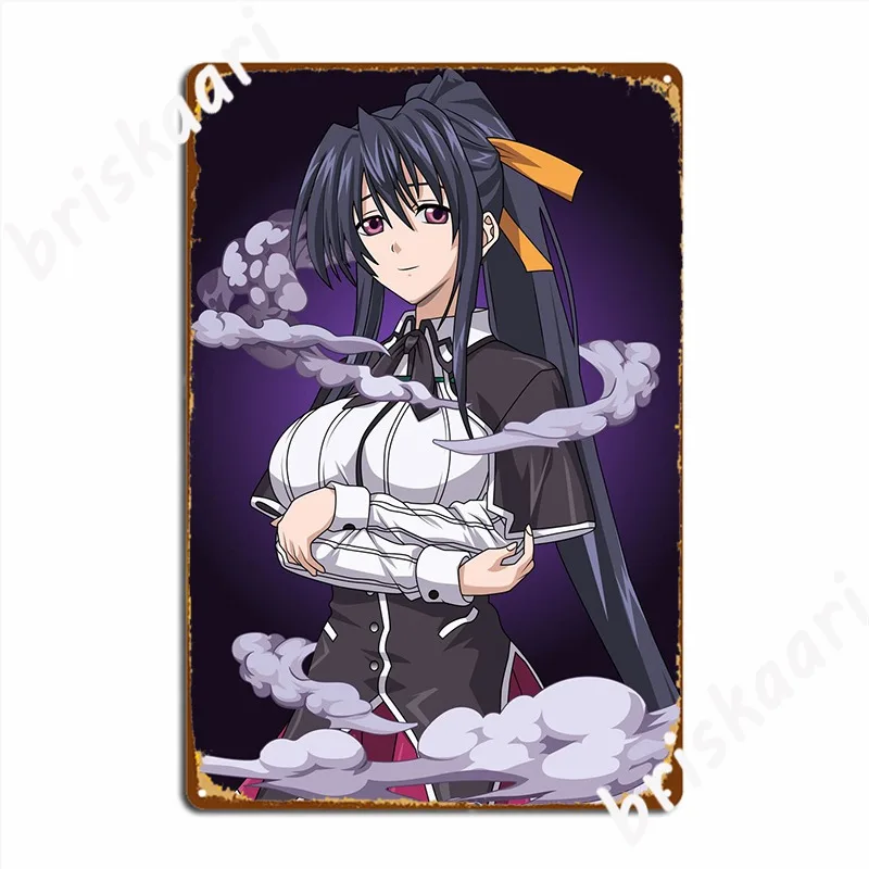 High School Dxd Akeno Metal Sign Poster Cinema Funny Wall Pub Tin Sign Poster