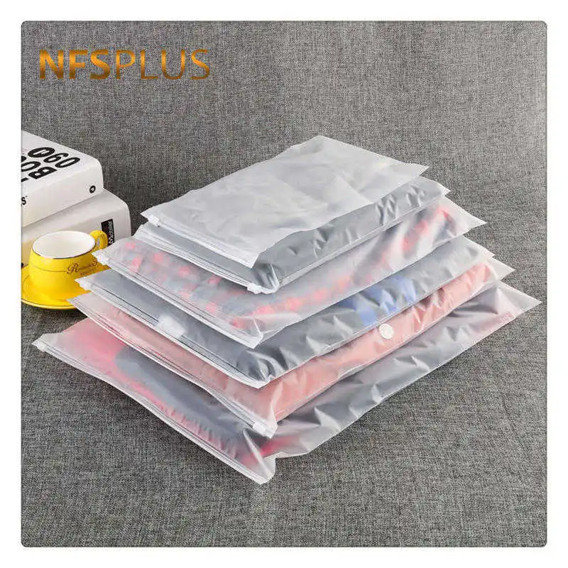 5PCS Dustproof Storage Bag For Clothes Package Home Travel 30x40cm Transparent Translucent Reusable CPE Plastic Zipper Gift Bags