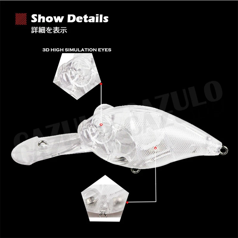 Fishing Accessories Lure Crankbait Iscas Artificiais Diy Blank Unpainted Lures Weights 14.5g Floating Pesca Wobblers Pike Leurre