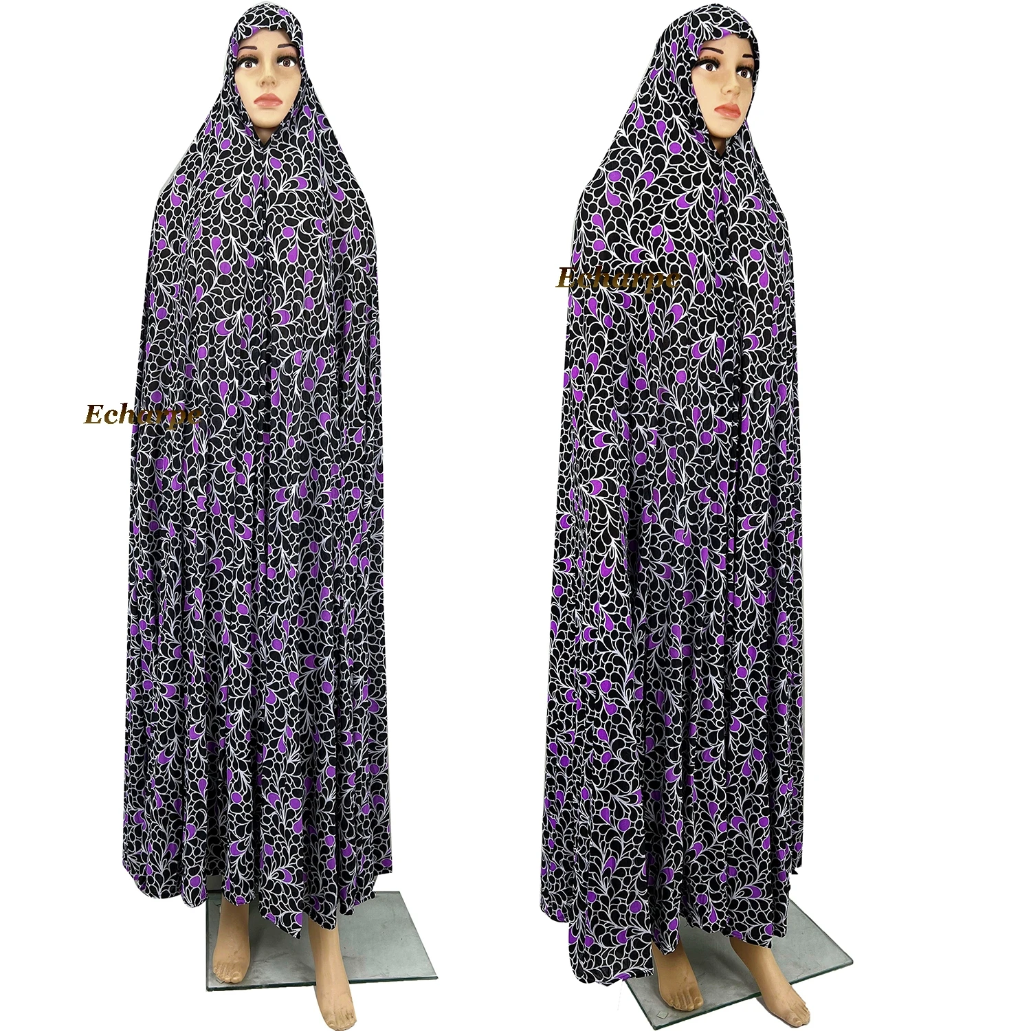 Sleeveless Pullover Dress 1 Piece Set Women Prayer Garment Dubai Abaya Arab Jibab Flowers Djellaba Femmel Khimar Caftan Clothes