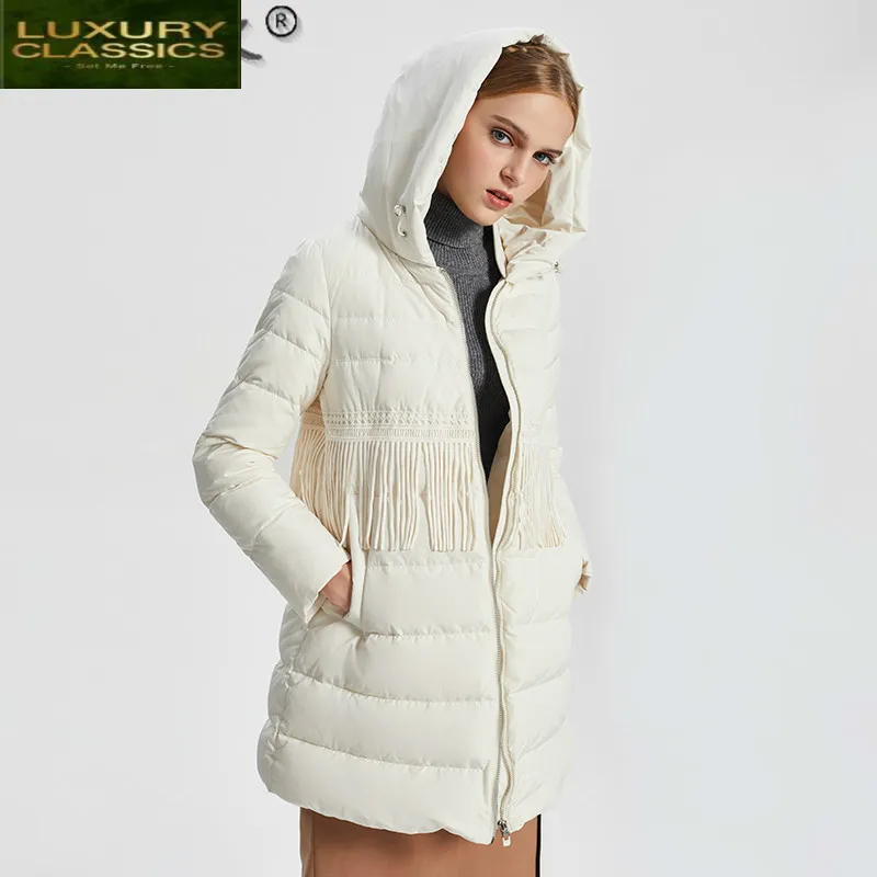 

Autumn Women's Down Jacket Winter Woman Coat Female Hooded Parkas Warm 90% White Duck Down Coats 2021 Mujeres Abrigos Pph1365