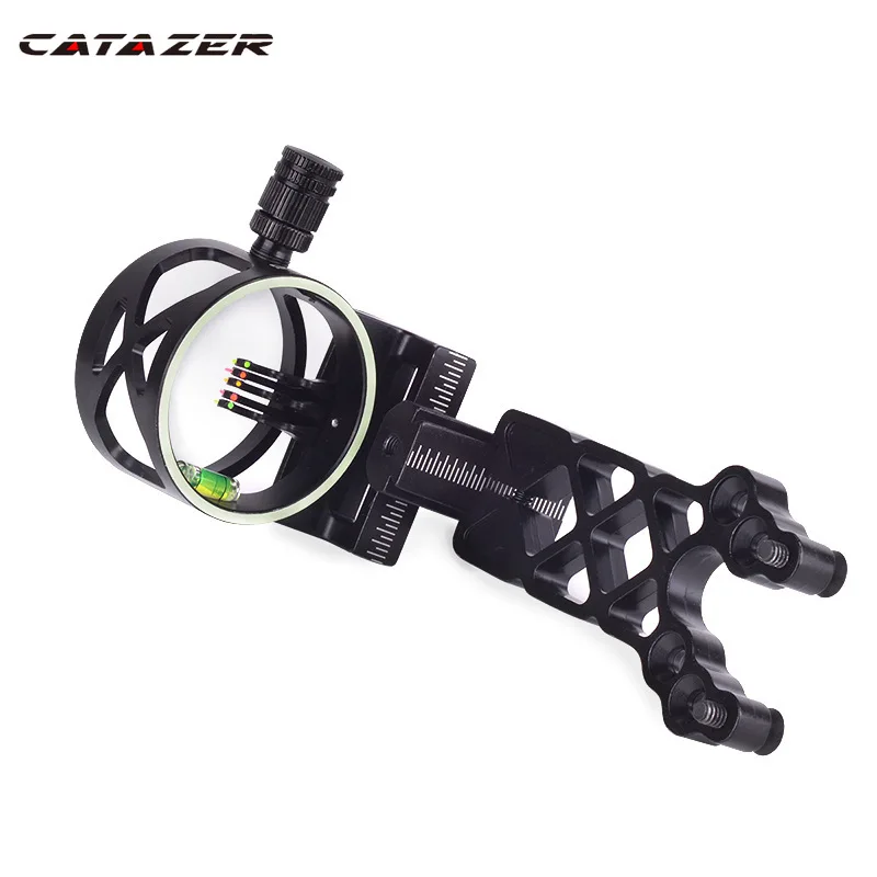 Five-pin Sight for Outdoor Archery Including 5-pin Bow Sight Arrow Stand Stabilizer Braided Bow Sling D-ring