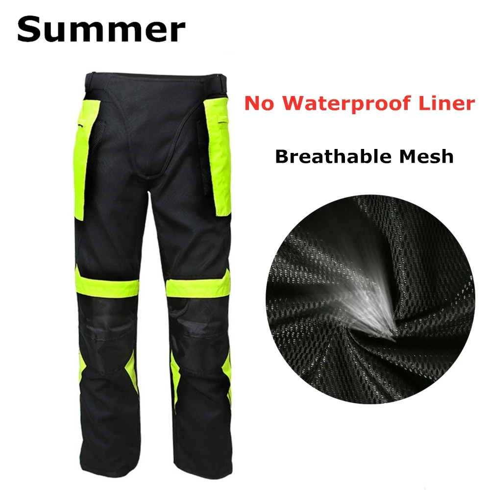 Riding Tribe Motorcycle Pants Men Summer Winter Reflective Protective Trousers with Detachable Lining and Knee pads HP-07