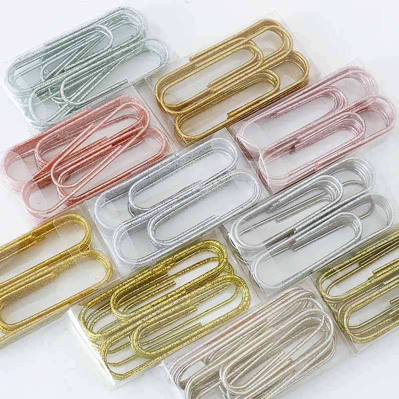 TUTU cute kawaii sequins metal office school paper clip set candy student paper document organizer clip stationery H0500