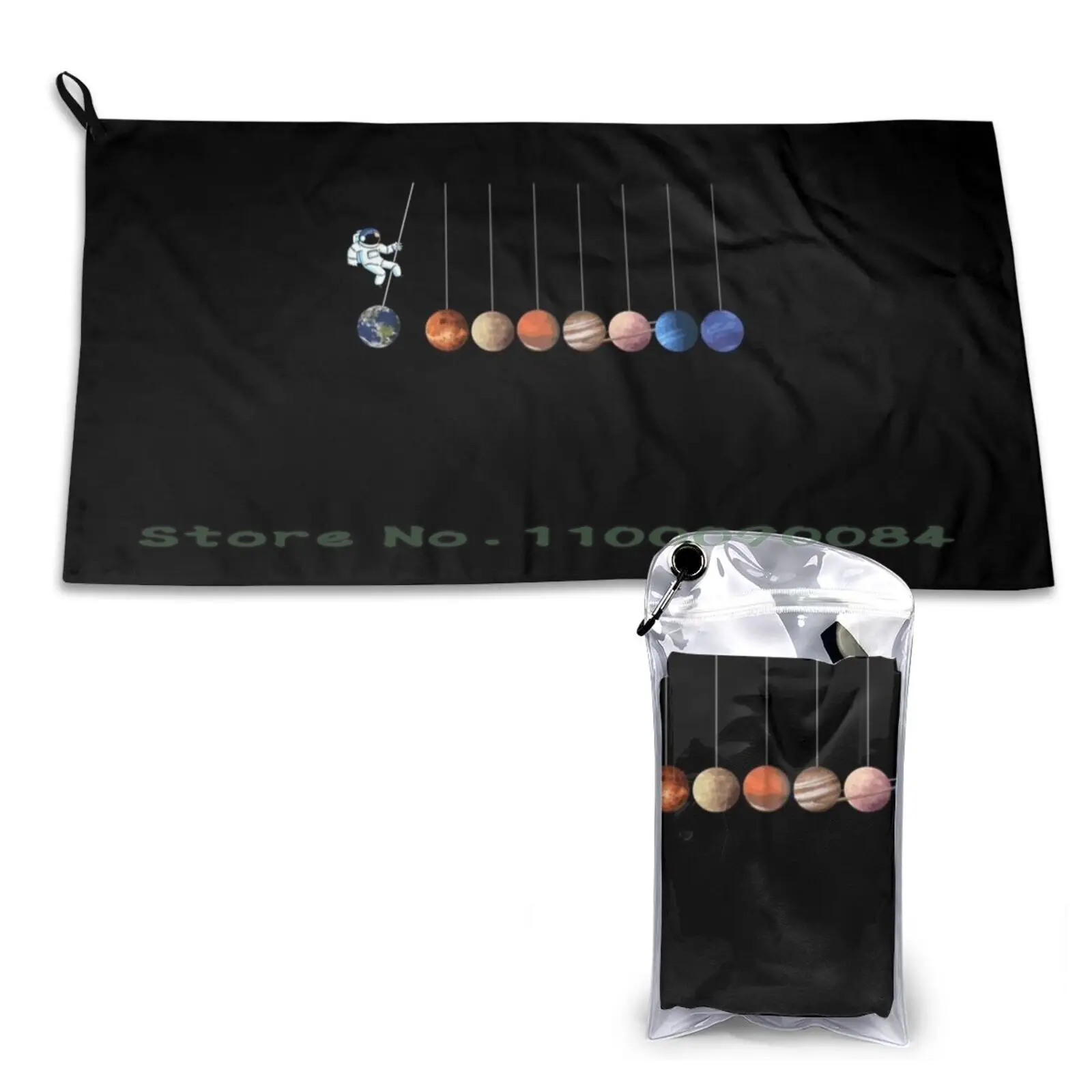 Astronaut Space Universe Planets Quick Dry Towel Gym Sports Bath Portable 1990s Streetware Retro Street Ware Nostalgia Colorful