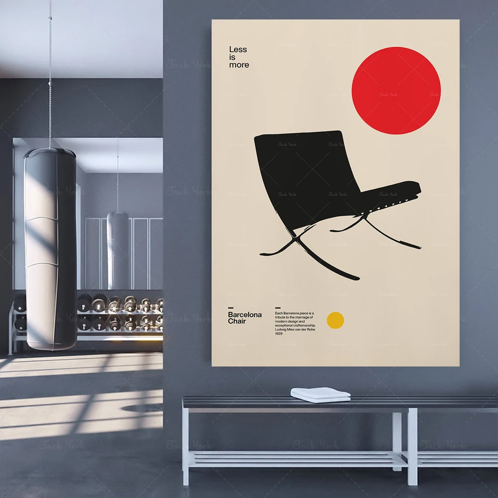 Poster Barcelona Chair Ludwig Mies van der Rohe Furniture Bauhaus Design