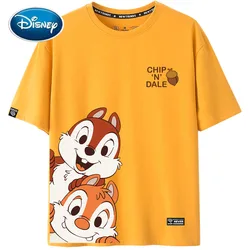 Disney Chic Fashion Chip 'n' Dale Chipmunk Cartoon O-Neck Women T-Shirt Unisex Couples Cotton Tee Short Sleeve Tops 8 Colors