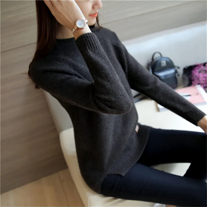 2024 Women Sweaters And Pullovers Autumn Winter Long Sleeve Pull Femme Solid Pullover Female Casual Short Knitted Sweater W1629