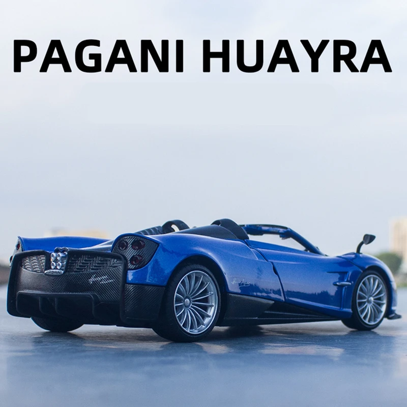 1/24 Pagani Huayra Alloy Sports Car Model Diecasts Metal Simulation Toy Vehicle Model Collection Sound and Light Childrens Gifts