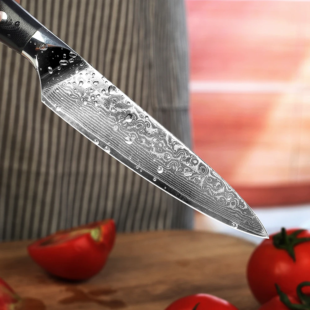 KEEMAKE Utility Paring Knives VG10 Core High Carbon Damascus Steel Vegetables Fruit Slicing Cutlery Kitchen Good Helper