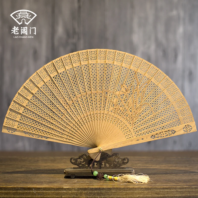 

|hollow out classical gift collectables - autograph handicraft sandalwood fan fan wind restoring ancient ways in China