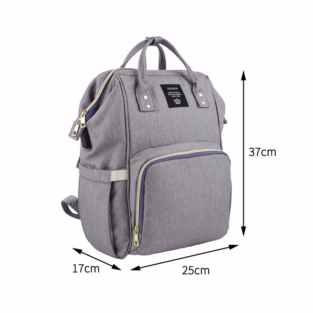 Lequeen Usb Diaper Bags Large Nappy Bag Upgrade Fashion Travel Backpack Waterproof Maternity Bag Mummy Bags With 2 Pcs Hook