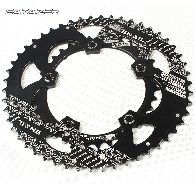 Alloy Ultralight Ellipse Climbing Power Chainring Plate 700C Road Bicycle 110BCD 50/35T Oval Chainwheel Kit Bike 7075-T6